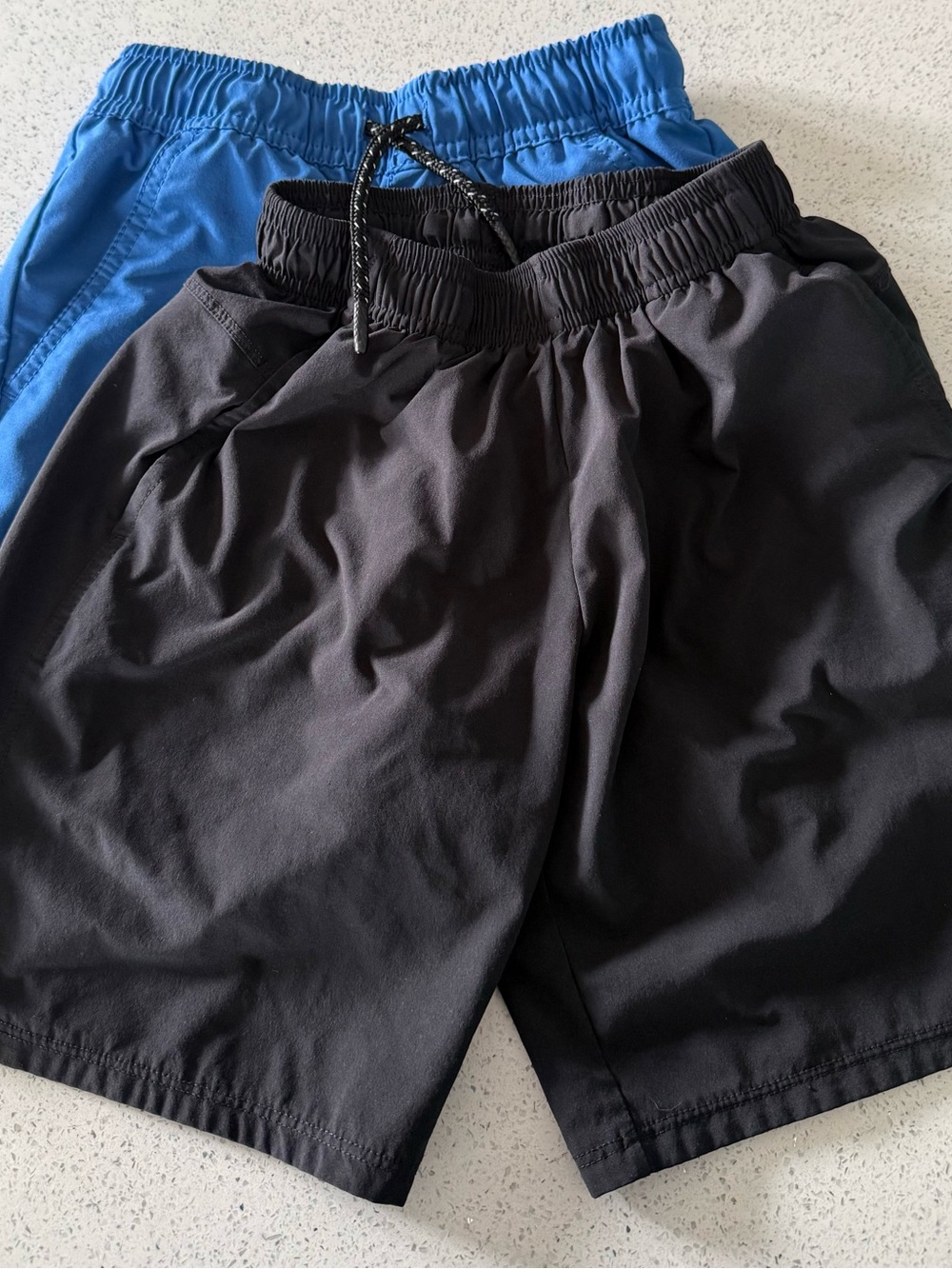 Boys Elastic-Waist Active Shorts — Black and Blue